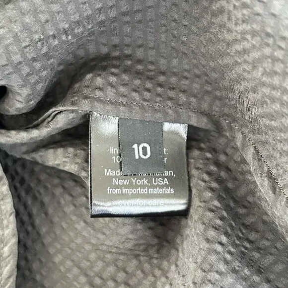 Rachel Comey Prina Top Silk Blouse Womens Size 10 Hammered Satin Dark Grey - Picture 11 of 16